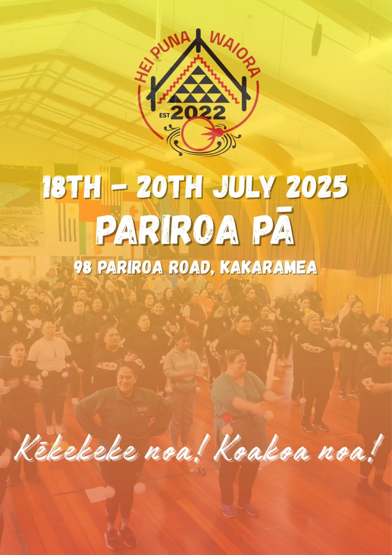 A large group taking part in a fitness session at the marae