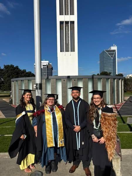 Graduates celebrated together at the marae