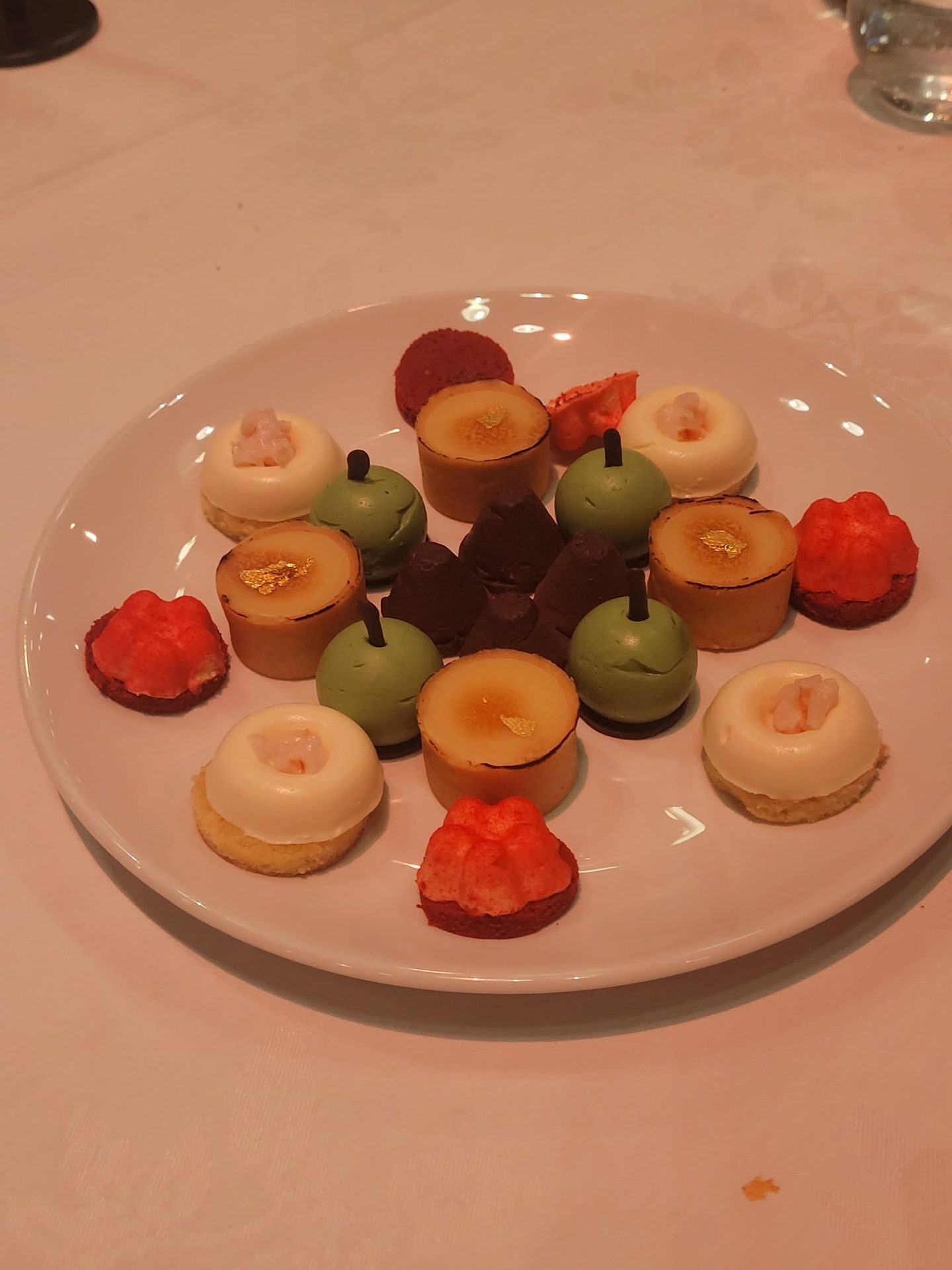 A plate of colourful sweet treats