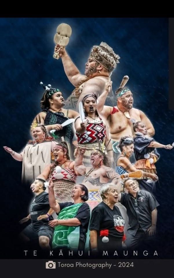A kapa haka group performing together